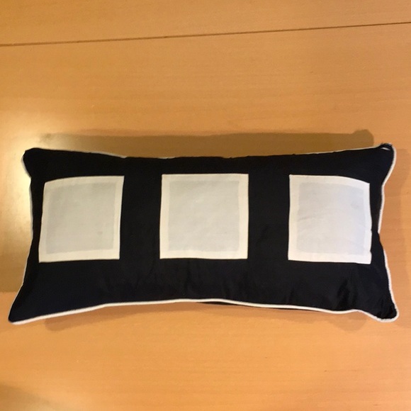 Other - Black/ivory raw silk accent pillow, oblong
